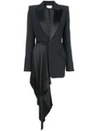 Alexander Mcqueen Draped Detail Blazer - Black