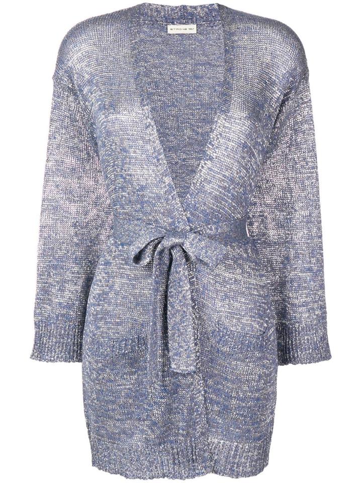 Etro Lurex Knit Cardigan - Blue
