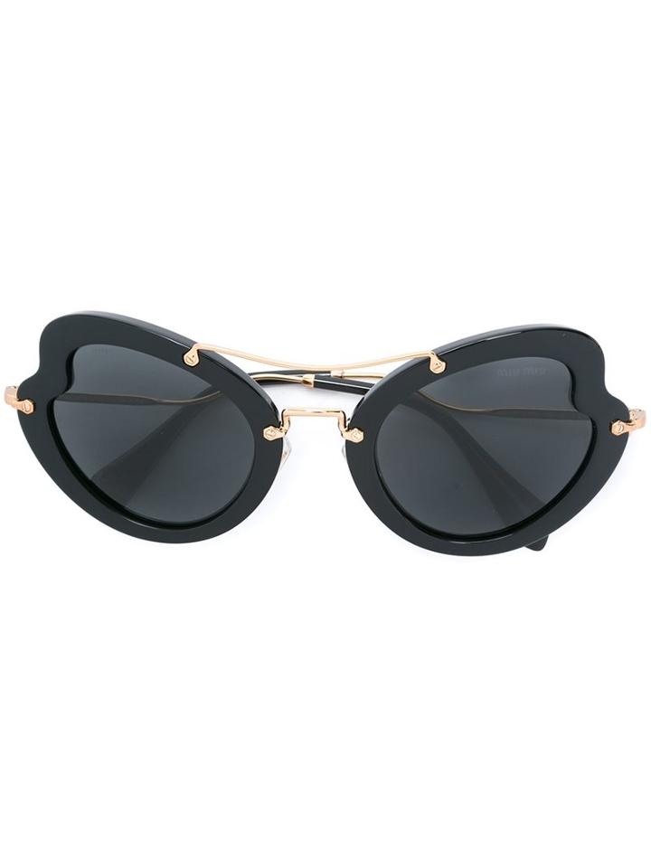 Miu Miu Eyewear Oversized Tinted Sunglasses, Women's, Black, Acetate/metal (other)