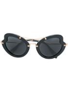 Miu Miu Eyewear Oversized Tinted Sunglasses, Women's, Black, Acetate/metal (other)