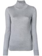 Joseph - Lurex High Neck Sweater - Women - Polyamide/cupro/merino/metallic Fibre - Xs, Grey, Polyamide/cupro/merino/metallic Fibre