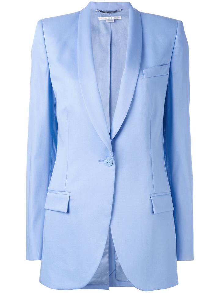 Stella Mccartney - Twill Blazer - Women - Cotton/viscose/wool - 44, Blue, Cotton/viscose/wool