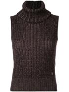 Chanel Pre-owned Knitted Sleeveless Top - Brown