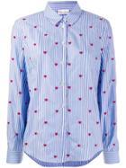 Red Valentino Heart Embroidered Oxford Shirt - Blue