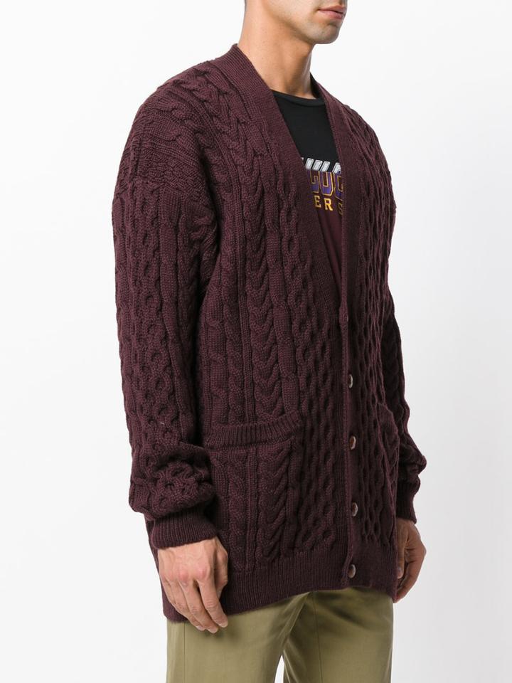 Maison Margiela - Cable Knit Cardigan - Men - Wool - L, Brown, Wool