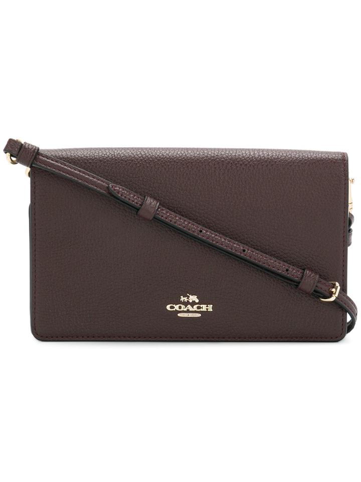 Coach Fold Over Cross Body Bag - Brown