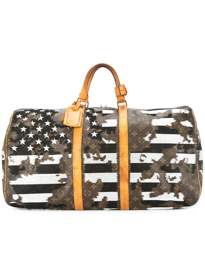 Jay Ahr America Flag Vintage Louis Vuitton Keepall - Brown