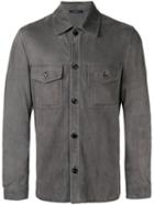 Tom Ford Button-up Shirt, Men's, Size: 50, Grey, Lamb Skin