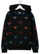 Boy London Kids Teen Monogram Print Hoodie - Black