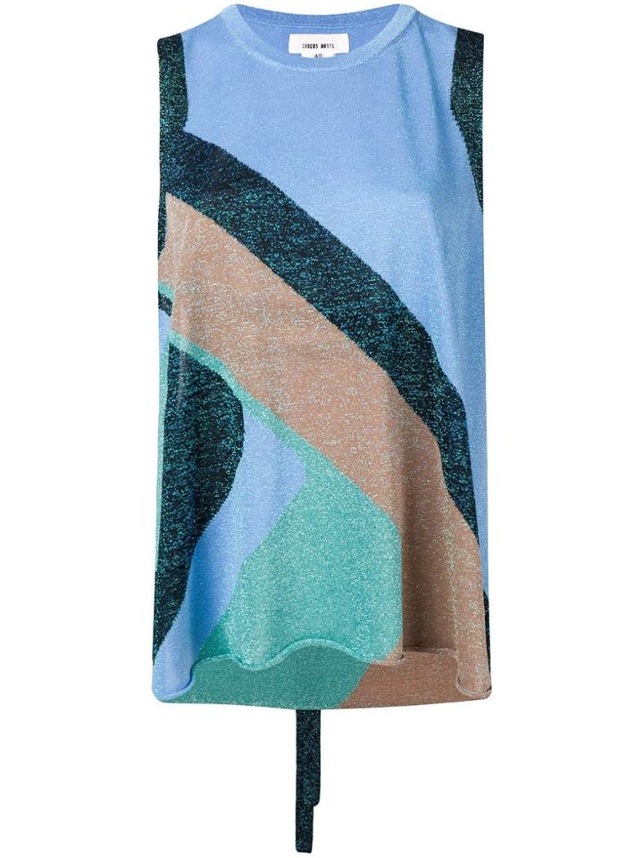 Circus Hotel Loose-fit Sleeveless Top - Blue