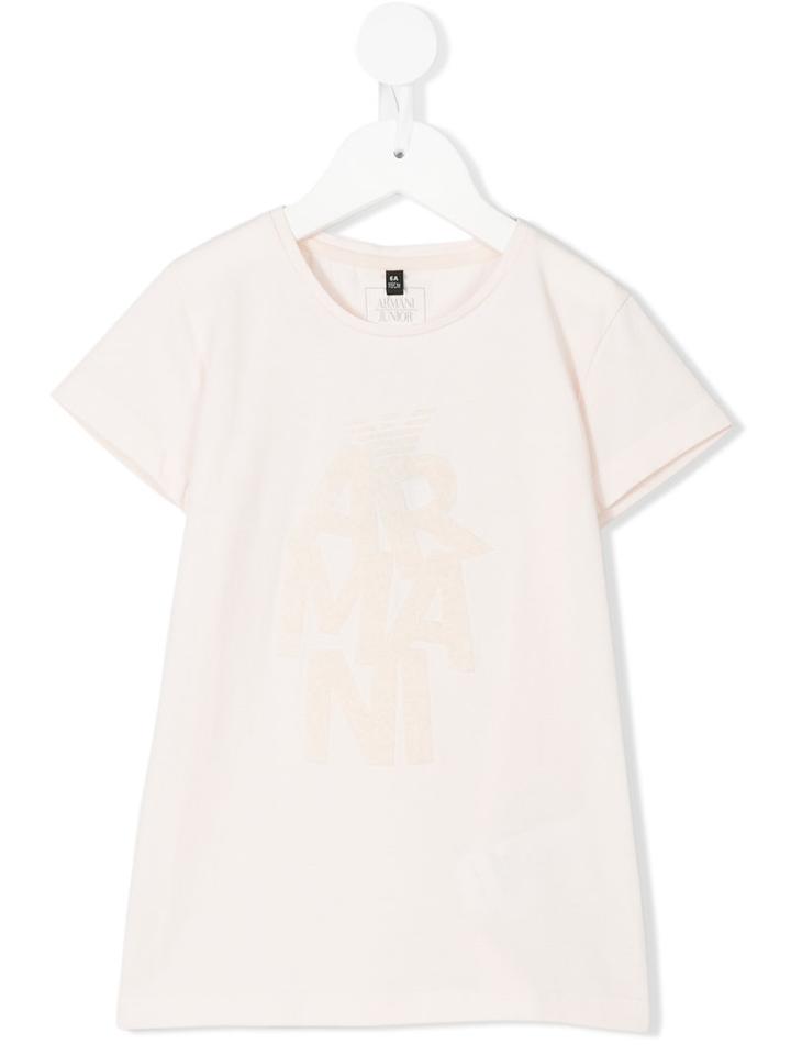 Armani Junior - Logo Print T-shirt - Kids - Cotton - 6 Yrs, Pink/purple