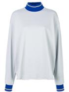 Walk Of Shame Contrasting Hem And Cuff Sweatshirt - Blue