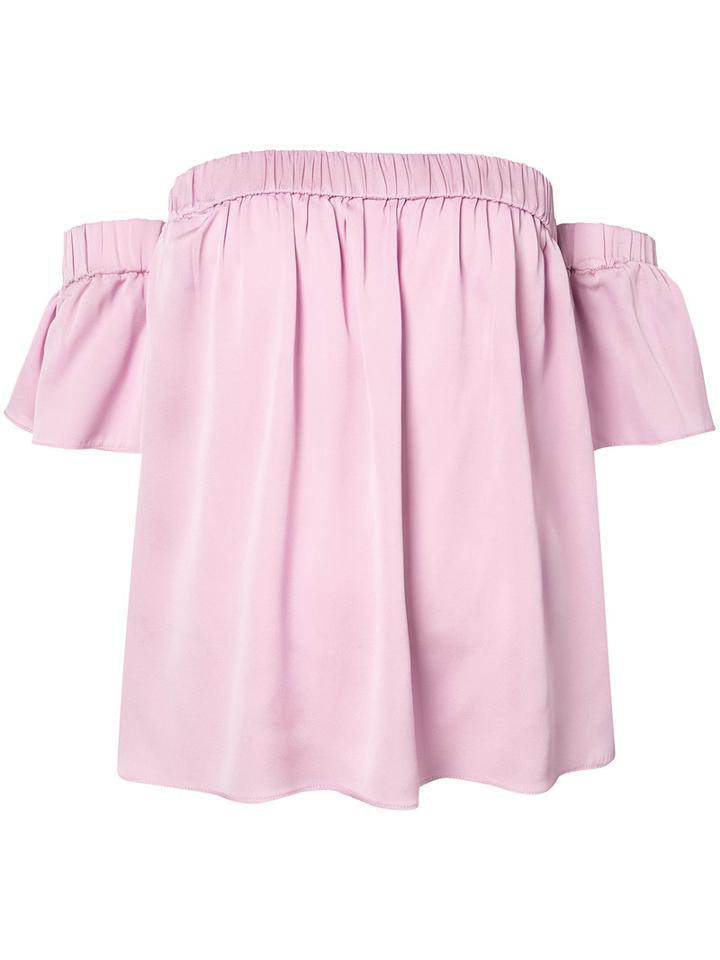 Milly - Off The Shoulder Blouse - Women - Silk/spandex/elastane - L, Pink/purple, Silk/spandex/elastane