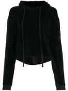 Thom Krom Panelled Velvet Hoodie - Black