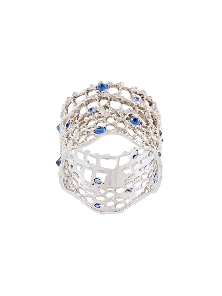 Aurelie Bidermann 'vintage Lace' Sapphire Ring - Metallic