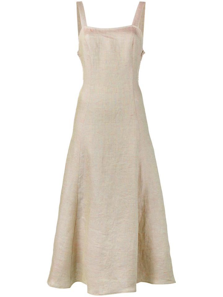 Maryam Nassir Zadeh - La Mola Sleeveless Dress - Women - Linen/flax - 2, Nude/neutrals, Linen/flax