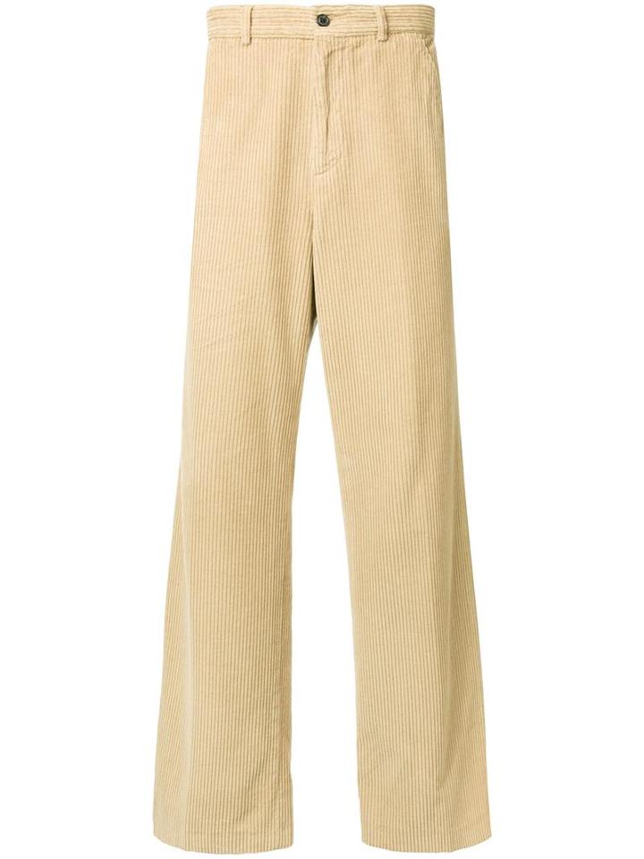 Our Legacy Corduroy Wide Leg Trousers, Men's, Size: Large, Yellow/orange, Cotton