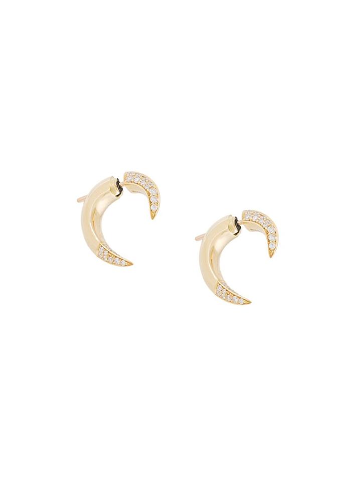 Shaun Leane 18kt Gold Small Talon Diamond Earrings - Yellow & Orange