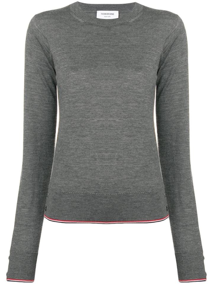 Thom Browne Rwb Tipping Cashmere Pullover - Grey