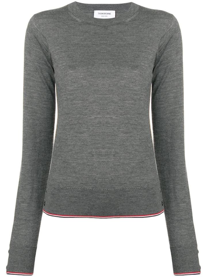 Thom Browne Rwb Tipping Cashmere Pullover - Grey