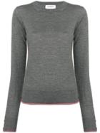 Thom Browne Rwb Tipping Cashmere Pullover - Grey