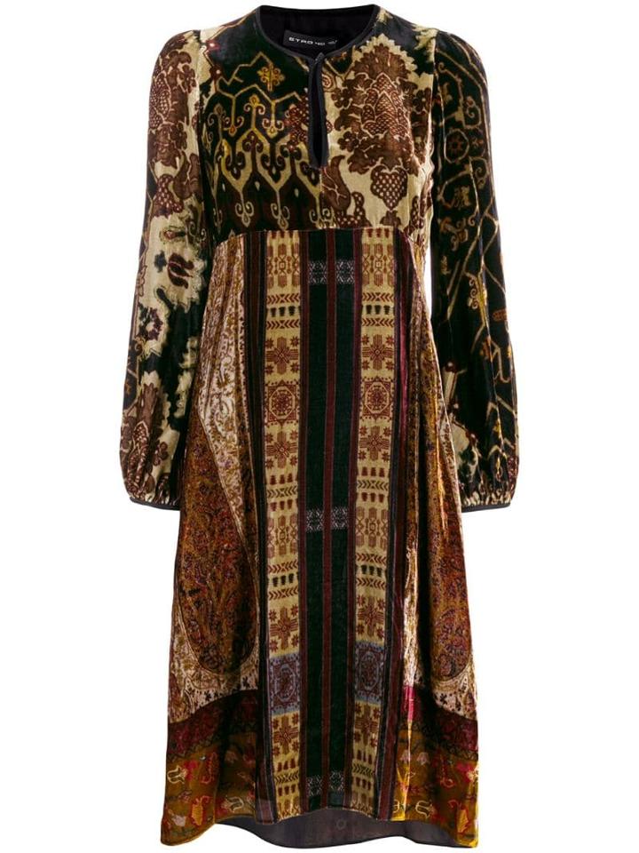 Etro Crushed Velvet Dress - Brown