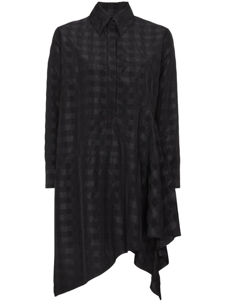 Marques'almeida Asymmetric Checked Shirt Dress - Black