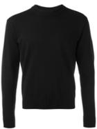 Prada Linea Rossa Crew Neck Jumper, Men's, Size: 46, Black, Cotton/virgin Wool