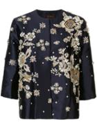 Biyan Embellished Floral Jacket - Blue