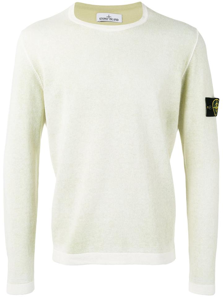 Stone Island Logo Patch Jumper, Men's, Size: Xl, Nude/neutrals, Cotton
