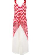 Fendi Pleated Midi Dress, Women's, Size: 40, Red, Silk