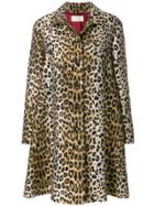 Sara Battaglia Leopard Printed Coat - Brown