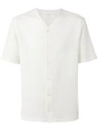 Lemaire V Neck Shirt, Men's, Size: Large, White, Cotton