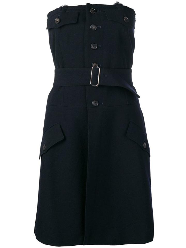 Comme Des Garçons Vintage Belted Strapless Dress - Blue