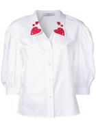 Vivetta Hearts Collar Shirt, Women's, Size: 38, White, Cotton