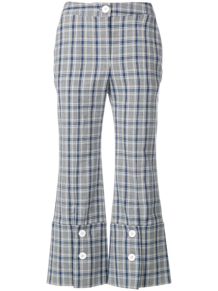 Eudon Choi Check Cropped Trousers - Grey