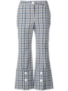 Eudon Choi Check Cropped Trousers - Grey