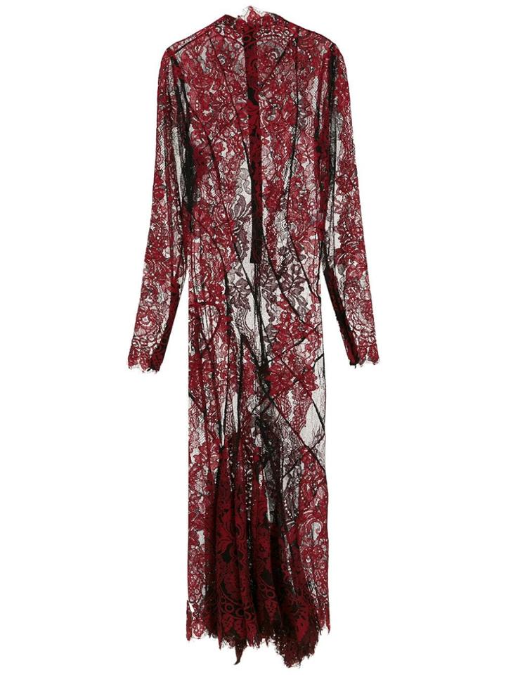 À La Garçonne Midi Lace Dress - Red