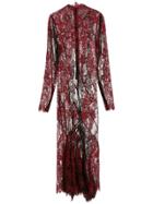 À La Garçonne Midi Lace Dress - Red
