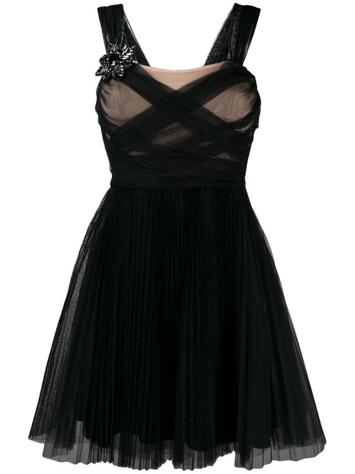 Pinko Sheer Ruched Dress - Black