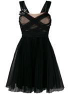 Pinko Sheer Ruched Dress - Black