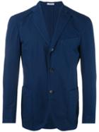 Boglioli Three Button Blazer, Size: 48, Blue, Cotton/cupro