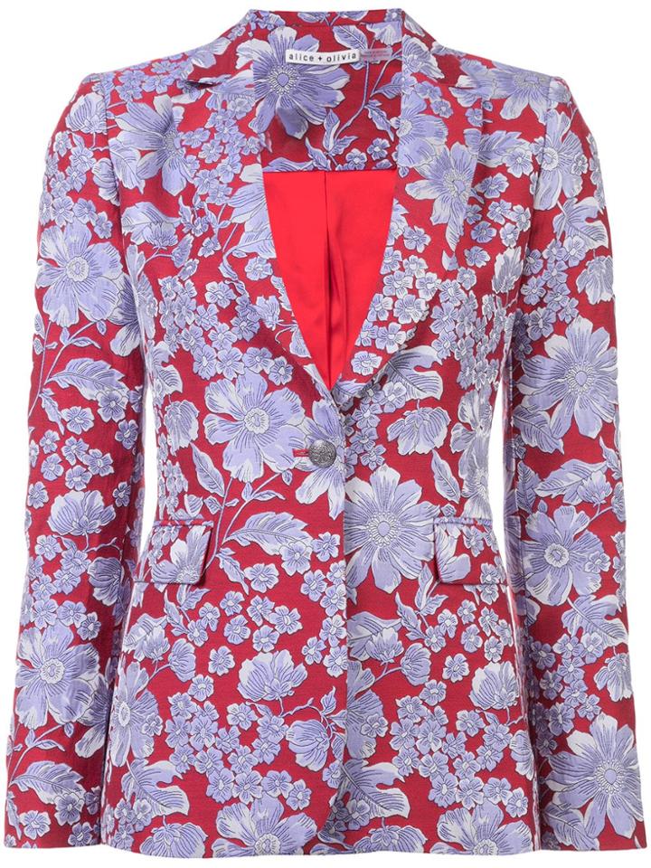 Alice+olivia Floral Print Blazer - Red