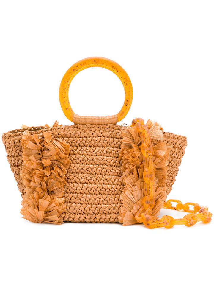 Carolina Santo Domingo Woven Tote - Brown