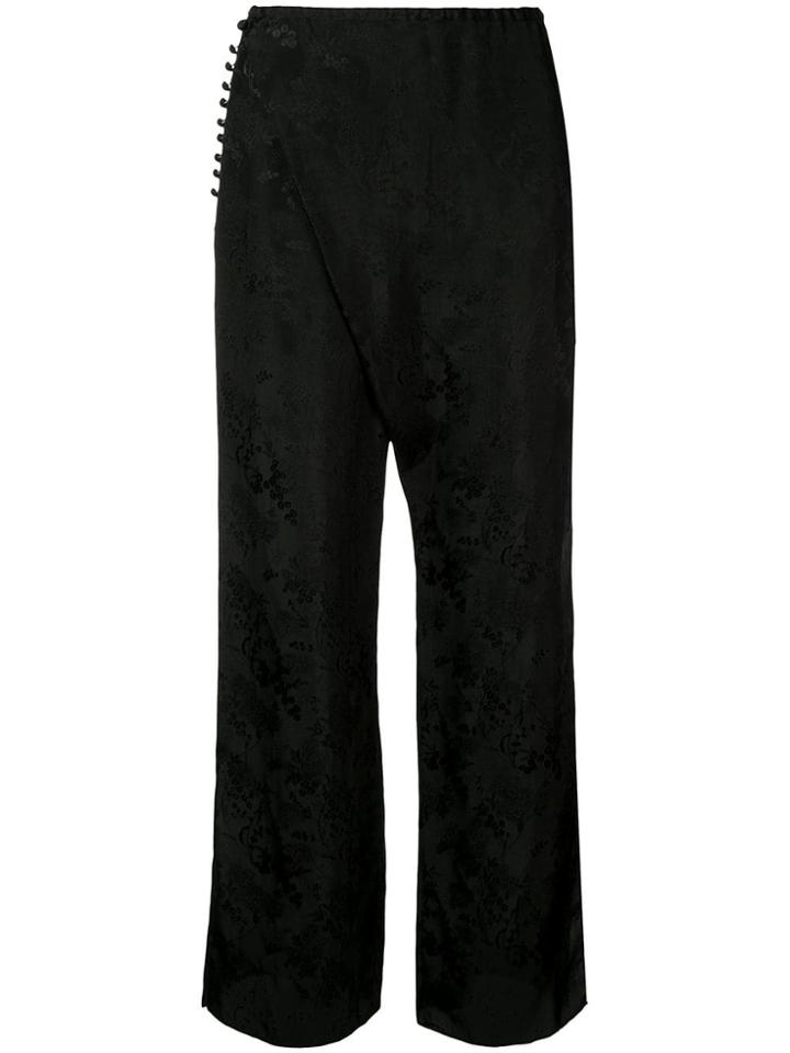 Mame Floral Jacquard Trousers - Black