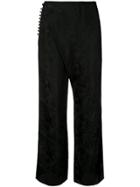 Mame Floral Jacquard Trousers - Black