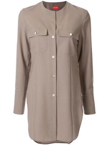 Des Prés Collarless Shirt - Green