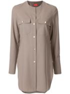 Des Prés Collarless Shirt - Green