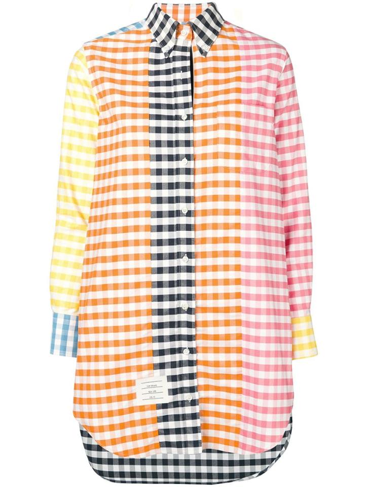 Thom Browne Fun-mix Gingham Collage Shirtdress - Blue