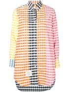 Thom Browne Fun-mix Gingham Collage Shirtdress - Blue